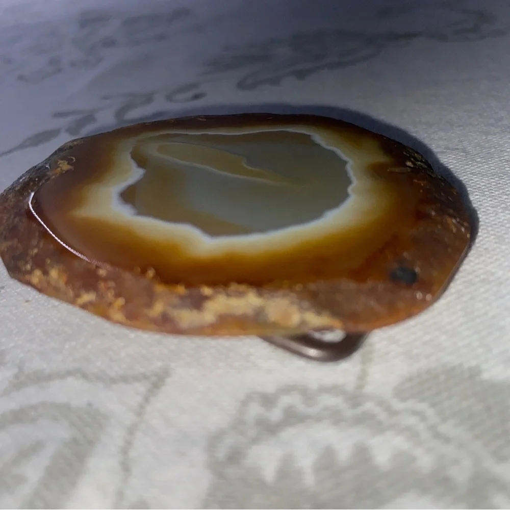 Vintage Agate slice Belt Buckle by Gunther Lapidary Western Cowboy Rodeo‎